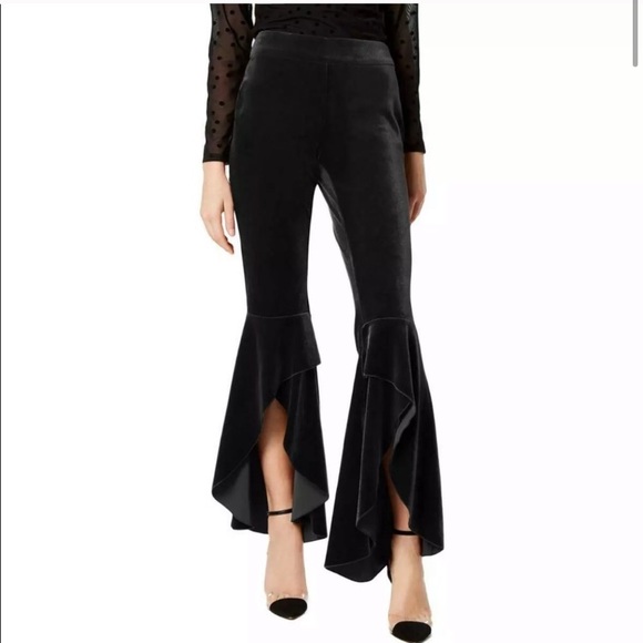 INC International Concepts Pants - INC Ruffled Velvet Pull On Evening Pants